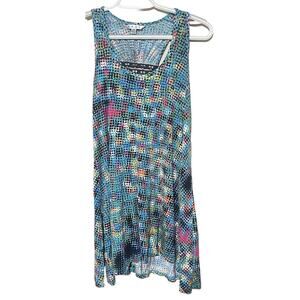 Cabi Teal Tunic Top Racerback Multi Colored Sleeveless Style #301 Sz XS